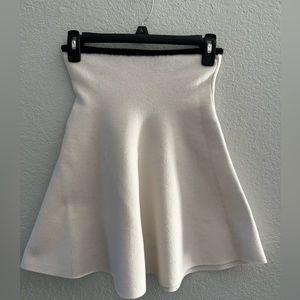 Off white knit a-line skirt